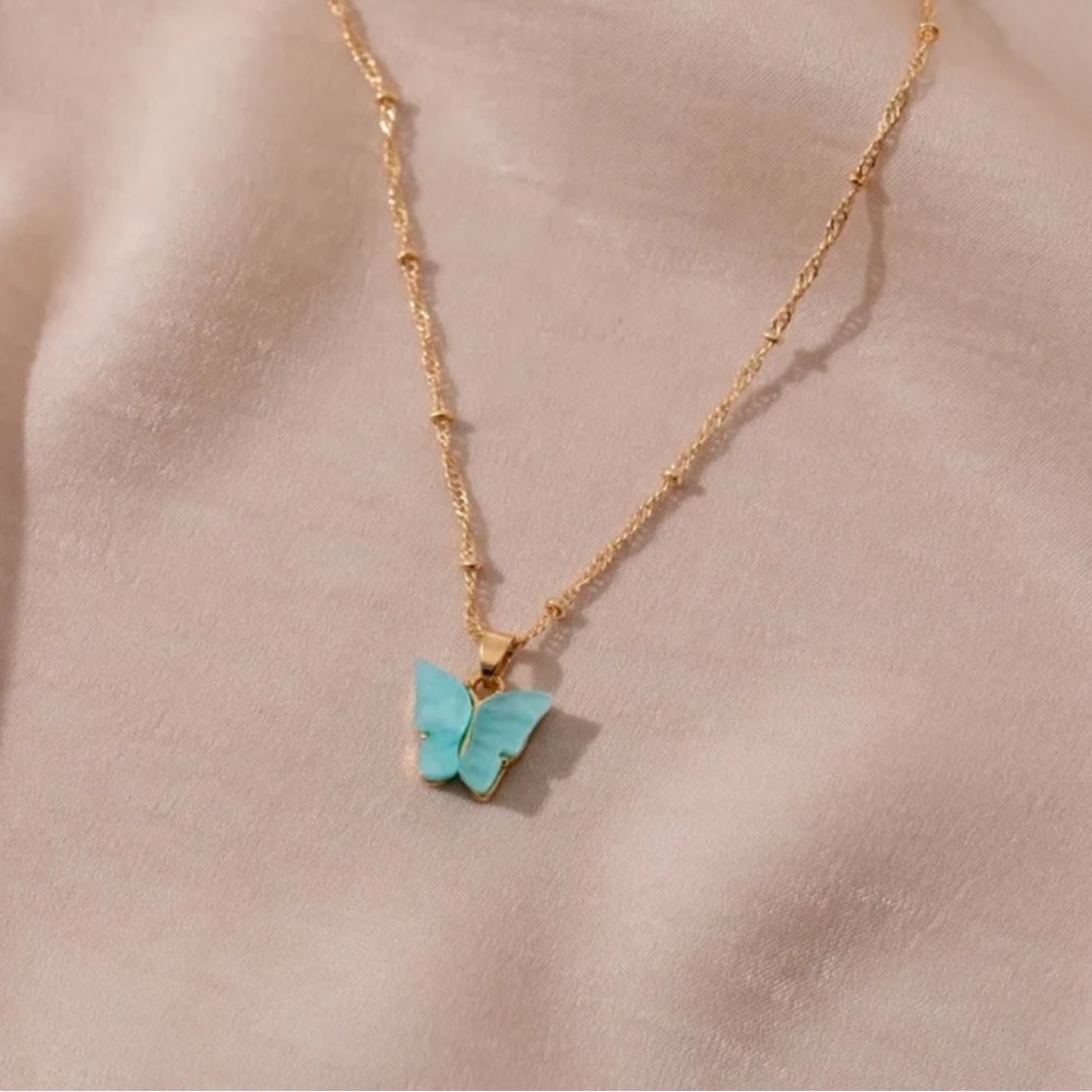 🆕 Gold and Mint | Butterfly Necklace | Kawaii Girl Fashion |